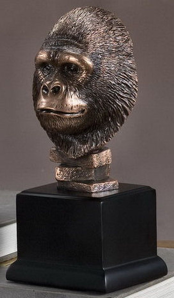 Gorilla Head Sculptural Bust Statue